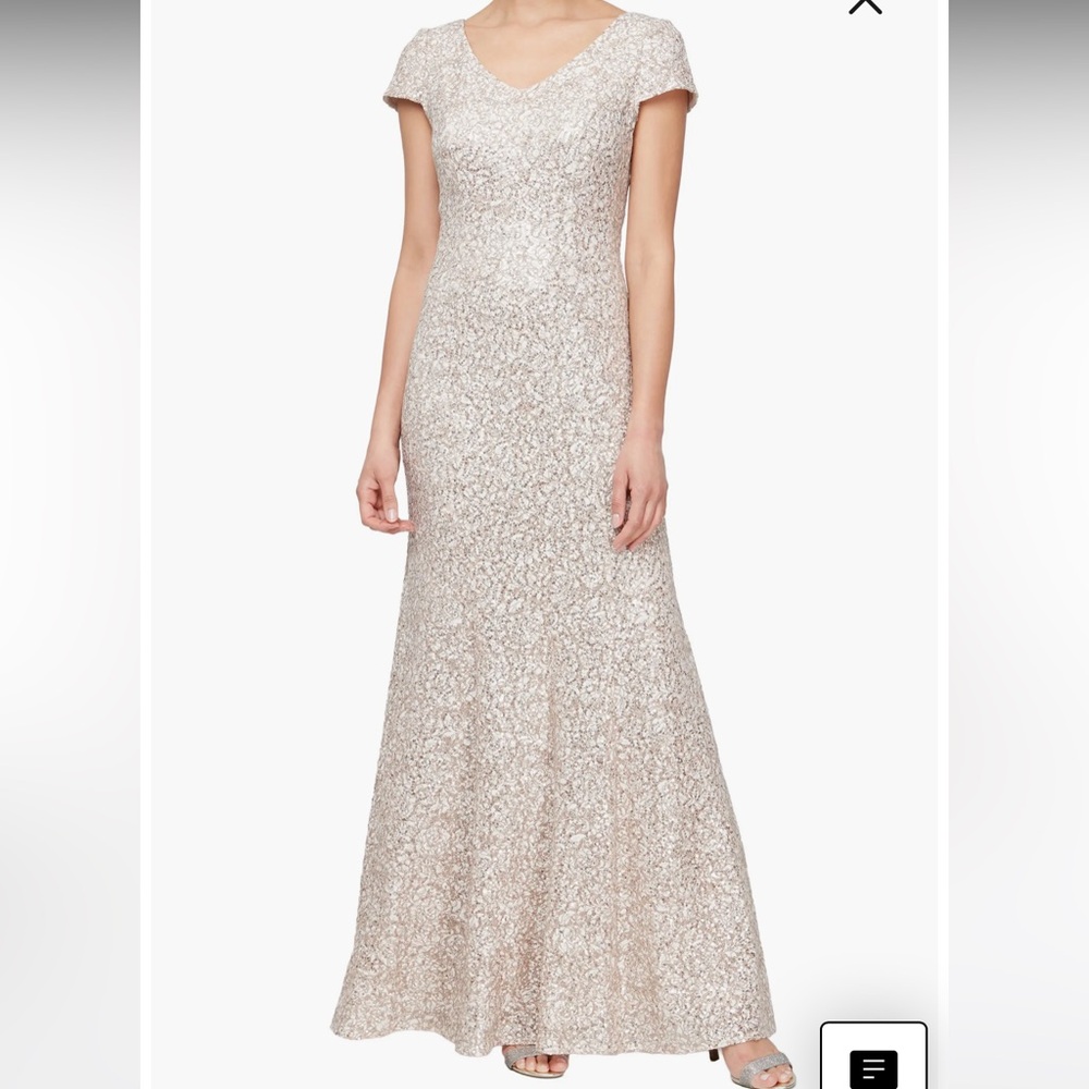 Alex Evenings Gold Sequined Dress